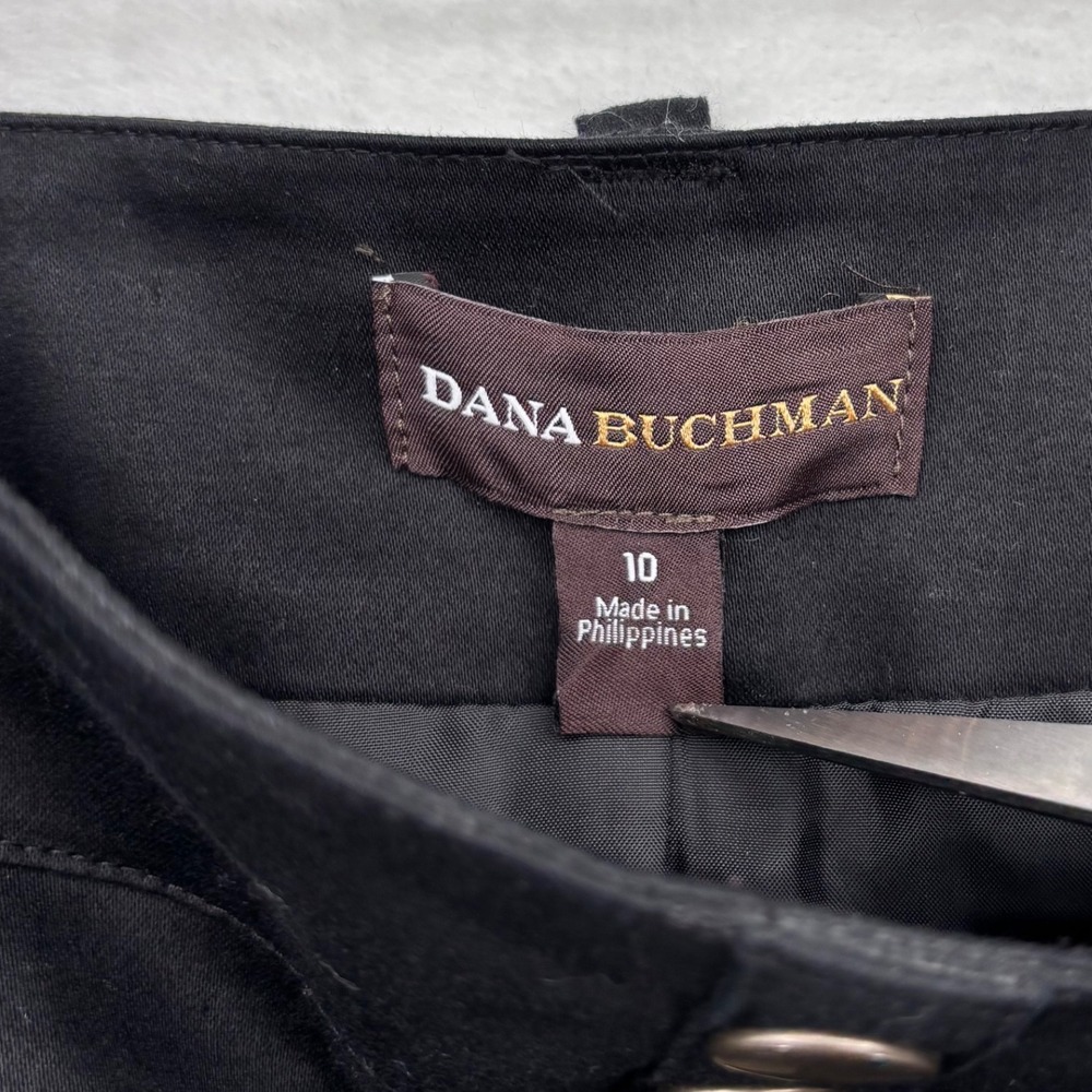 Dana Buchman Womens Pencil Skirt Black 10 Sailor Pockets Corpcore Business Basic - Picture 3 of 6